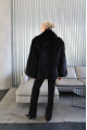 Women's black fox fur coat