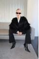 Black fox fur coat with knitted elements