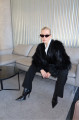 Black fox fur coat with knitted elements