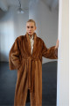 Long brown Canadian mink coat