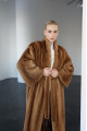Long brown Canadian mink coat