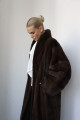 Long walnut-colored Canadian mink coat