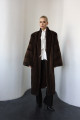 Long walnut-colored Canadian mink coat