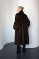Long walnut-colored Canadian mink coat