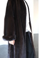 Long dark chocolate Canadian mink coat
