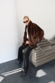 Chocolate-colored Canadian mink coat
