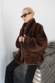 Chocolate-colored Canadian mink coat