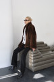 Chocolate-colored Canadian mink coat