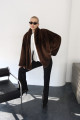 Chocolate-colored Canadian mink coat