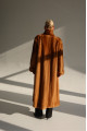 Long brown Canadian mink fur coat