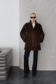 Chocolate-colored Canadian mink coat