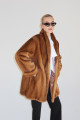 Brown Canadian mink fur coat