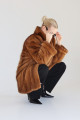 Brown Canadian mink fur coat