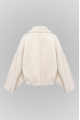 Reversible short brown sheepskin bomber jacket