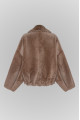 Reversible short bomber jacket in dark beige