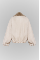 Reversible short sheepskin bomber jacket in beige