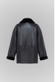 Classic double-sided black sheepskin jacket
