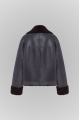 Vintage sheepskin coat made of natural sheepskin in graphite color