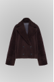 Vintage sheepskin coat made of natural sheepskin in graphite color