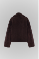 Vintage sheepskin coat made of natural sheepskin in graphite color