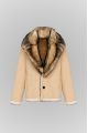 Two-sided brown sheepskin coat made of natural cashmere lamb
