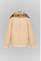 Two-sided brown sheepskin coat made of natural cashmere lamb