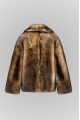 Two-sided brown sheepskin coat made of natural cashmere lamb