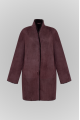 Chocolate-colored suede double-sided sheepskin coat