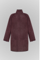 Chocolate-colored suede double-sided sheepskin coat