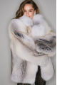 Natural fox fur coat in light gray color