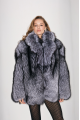 Black fox fur coat