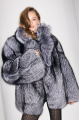 Black fox fur coat