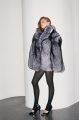 Black fox fur coat
