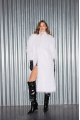 Long white raccoon fur coat