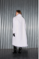 Long white raccoon fur coat