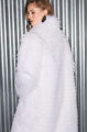 Long white raccoon fur coat