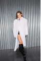 Long white raccoon fur coat