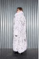 Long women's white Canadian fox fur coat