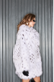 Women's white Canadian fox fur coat