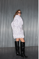 Women's white Canadian fox fur coat