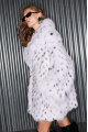 Women's white Canadian fox fur coat
