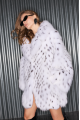 Women's white Canadian fox fur coat