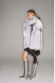 Women's fur coat made of white-headed black fox