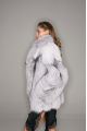 Women's fur coat made of white-headed black fox