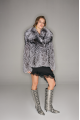 Gray fur coat made of black fox