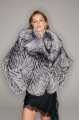 Gray fur coat made of black fox