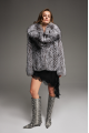 Gray fur coat made of black fox