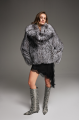 Gray fur coat made of black fox