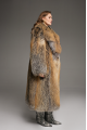 Long red fox fur coat with dark highlights