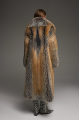 Long red fox fur coat with dark highlights